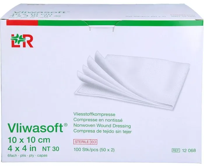 VLIWASOFT Vlieskompressen steril 10x10 cm 6l. 100 St.