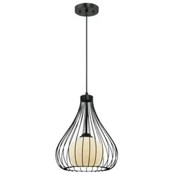 Westinghouse Pendelleuchte Käfig Glaskugel Mattschwarz mit 1 Lampe