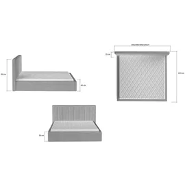 petits-meubles Boxspringbett 160 x 200 cm Grau