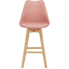 [en.casa] Barhocker 2er Set gepolstert Buche-Gestell Rosé