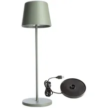 Deko-Light Akkuleuchte Aluminium 37,0 cm inkl. Ladesockel graugrün
