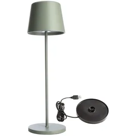 Deko-Light Akkuleuchte Aluminium 37,0 cm inkl. Ladesockel graugrün