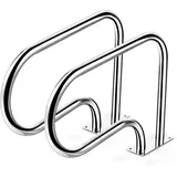 Edelstahl Poolleiter, Schwimmbad Leiter Handlauf Einstiegsleiter, Schwimmbadleiter, Einbauleiter Silber - Costway