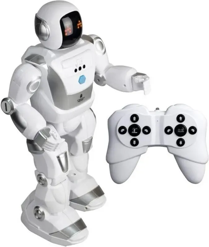 YCOO 88071 Programm A BOT X von Silverlit, ferngesteuerter Roboter, programmierbar, mit Sound- und Lichteffekten, Bewegungssensoren, multidirektionale Steuerung, Reichweite 1m, 40 cm, Weiß, geeignet ab 5 Jahren