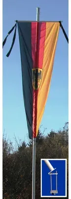 Fahnenmast Alu zylindrisch ø100mm 10,0m Höhe über Boden