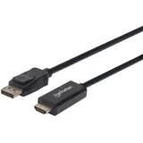 Manhattan DisplayPort auf HDMI-Kabel, DisplayPort-Stecker auf HDMI-Stecker, 1,8 m, Schwarz