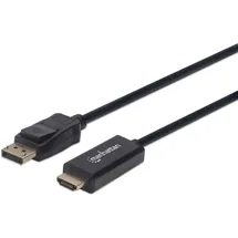 Manhattan DisplayPort auf HDMI-Kabel DisplayPort-Stecker auf HDMI-Stecker, 1,8 m, Schwarz