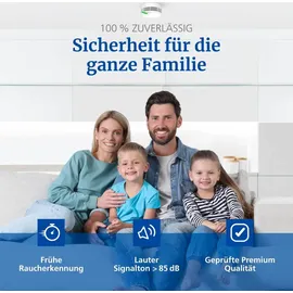 Hekatron Genius Plus – Rauchmelder 10 Jahre Batterie – Testsieger Stiftung Warentest – Made in Germany – inkl. 1x Klebepad – App-unterstützt – Feuermelder – mehrsprachig – 1 Stück