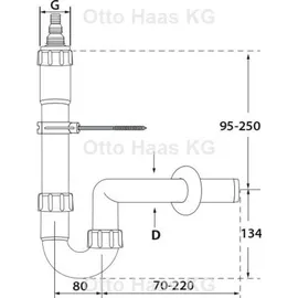 Haas + Sohn 1930 Siphon DN 40 Kunststoff weiß
