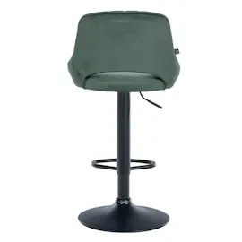 CLP 2er Set Barhocker Milet Mit Samt-Bezug I Drehbarer Barstuhl Mit Lehne Und Fußstütze