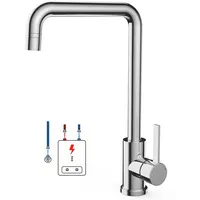 Niederdruck Armatur Küche mit 2 Strahlarten, 360 ° Drehbare Wasserhahn Küche, Leicht zu zerlegen und zu waschen, Spültischarmatur für Boiler, Untertischgeräte (Chrom, Niederdruck/ 7-shape)