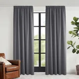 KGORGE Thermovorhang Hitzeschutz Kräuselband Thermo Gardinen Blickdichte Vorhänge 240 x 140 cm(HxB) Grau Blickdicht Verdunklungsvorhänge Blackout Curtains for Living Room