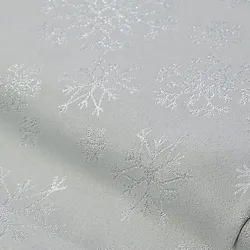Jacquard "Schneekristalle" mit Glitzergarn, hellgrau/silber