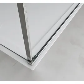 mai & mai Rav36-Plus Duschkabine mit Drehtür 100 x 195 cm Silber Klarglas inkl. Duschtasse
