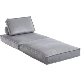 Atlantic Home Collection Schlafsessel Miro Samtvelours 110 x 98 x 66 cm Grau mit Kissen