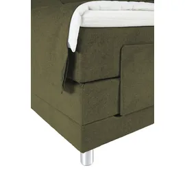 Alina Boxspringbett ALINA "Elsa mit Motor", grün (dunkelgrün gcp 333), B:181cm L:220cm, Chenille GCP (100% Polyester), Komplettbetten, Boxspringbett, inklusive Matratze und Topper, in verschiedenen Größen und Härtegraden