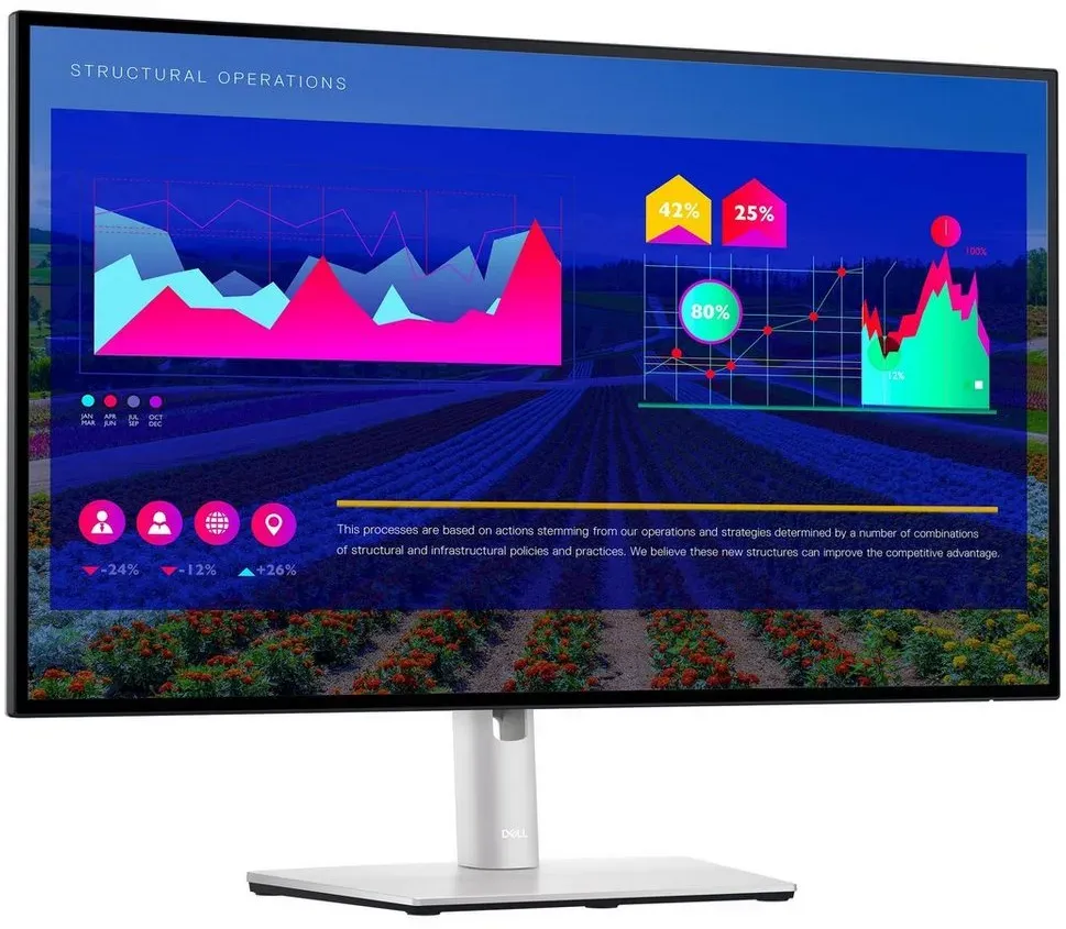 Dell Dell U2722D, LED-Monitor, (QHD, IPS, DisplayPort) LED-Monitor (2560 x 1440 Pixel px) silberfarben