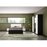 Interdesign24 Schlafzimmer-Set Noemi, (4-Teilig, in Schwarz/Weiß Hochglanz), Made in Italy