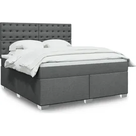 vidaXL Boxspringbett 180 x 200 cm Dunkelgrau