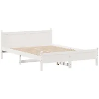 VidaXL Massivholzbett ohne Matratze Weiß 120x200 cm Kiefernholz