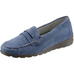 Mokassin »H-LUCY«, Slipper, Freizeitschuh, Halbschuh mit typischer Rahmennaht, H-Weite, Gr. 4,5 (37,5), jeansblau, , 47088425-4,5