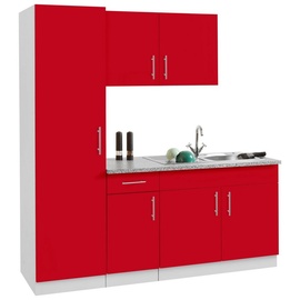 wiho Küchen »Kiel«, ohne E-Geräte, Breite 190 cm, Tiefe 60 cm, rot