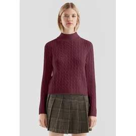 QS Strickpullover mit Zopfmuster Rot XXL