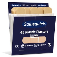 Cederroth Salvequick 45 Plastic REF 6036 Pflasterstrips Nachfüllpack 2 Größen, 270 Stück (6x 45 Stück)