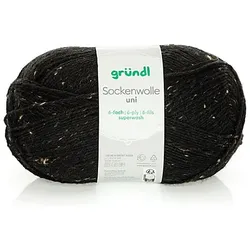 gründl Sockenwolle 6-fach – Sockenwolle, schwarz tweed