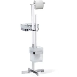 Giese von der Rolle WC-Ständer mit Bürstengarnitur, eckig und Behälter für Feuchtpapier 31789-02, Accessoires, chrom