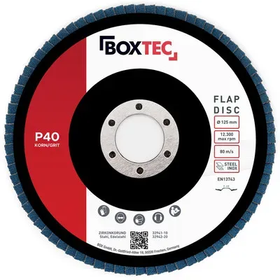 Profi-Fächerscheiben BLAU 125mm INOX Lamellenscheiben Schleifscheiben 20er Pack P40