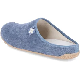Living Kitzbühel Pantoffel Schweizer Kreuz Blau 45