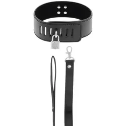 Bdsm-zubehör bdsm-halsband schwarz mit vorhängeschloss
