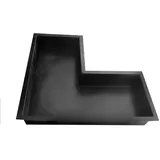 Wacredo GFK Winkelbecken 140 x 70 x 35cm Kneippbecken Teichbecken Wasserspielbecken architektonisches Wasserbecken für Wasserspiel Glasfaser (Schwarz)