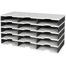 Styro Sortierablage Trio 15 Fächer H363xB723xT331mm Polyl grau/schwarz