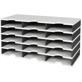 Styro Sortierablage Trio 15 Fächer H363xB723xT331mm Polyl grau/schwarz