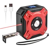 In 1 Laser-maßband, Wiederaufladbares Laser-maßband Mit 40 M Laser Und 5 M Band, Per Usb Wiederaufladbar Mit Lcd-hintergrundbeleuchtung, Digitalanzeige Für Länge/fläche/volumen/messung