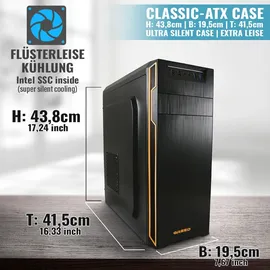 Greed GREED® Basic PC mit Intel Celeron G5905 - Schneller Rechner + Computer für Büro & Home Office mit 3,7 GHZ, 8GB RAM 512GB SSD - DVD+RW - USB3.0 - WLAN, inkl. Windows 11 Pro