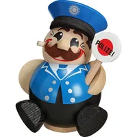 Seiffener Volkskunst Räuchermann Polizist 12cm
