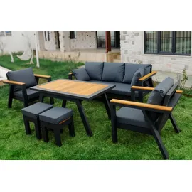 aea Gartenmöbel Set 6-tlg. Schwarz