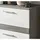 inn.furn Waschbeckenunterschrank 2 Schubladen 60 x 57 x 34 cm Weiß Hochglanz/Grau