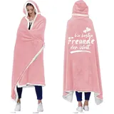 Geschenke für Freunde Decke mit ärmeln, Kuscheldecke mit ärmeln, Beste Freunde der Welt Hoodie Blanket, Geschenk für Freunde Weihnachten Abschluss Geburtstagsgeschenk