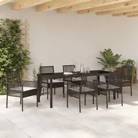 vidaXL Garten Essgruppe 7-tlg. Braun