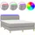 vidaXL Boxspringbett 140 x 200 cm LED Hellgrau