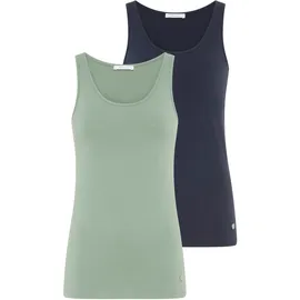 TAMARIS Tanktop "im Set, aus elastischer Baumwollmischung", Damen, Gr.
