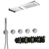 Herzbach MODUL7 PUSH-Thermostat-Set P-MU2 70.703713.1.09 537x165mm Multi 2 Edelstahl