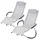 ECD Germany Schaukelliege 2er Set 200 x 60 x 80 cm Hellgrau