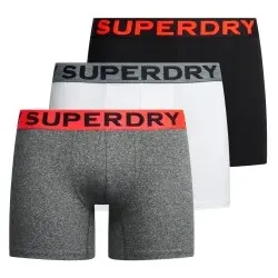 Superdry für Herren. M3110452A Pack 3 Boxershorts Marke grau, weiß, schwarz (XXL), Heimtextilien, Bio-Baumwolle, Nachhaltig