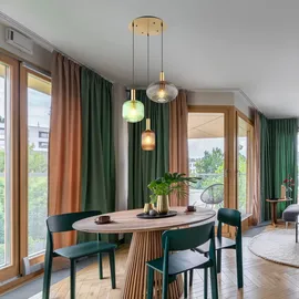 GLOBO LIGHTING Pendelleuchte mit 3 Glasschirmen, Ø 55cm