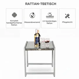 Outsunny Gartentisch 50 x 50 x 50 cm Grau